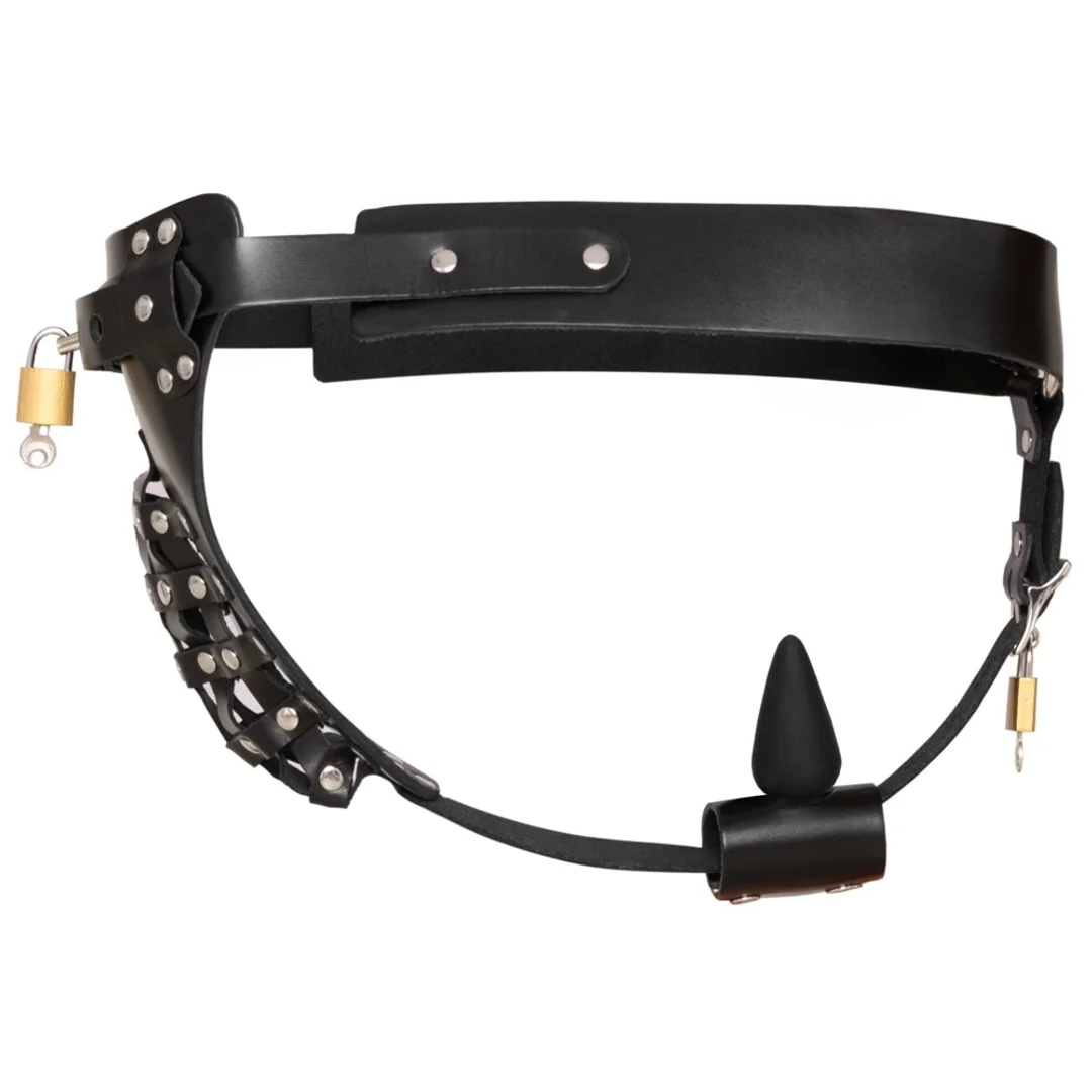 ZADO Men's Leather Jockstrap czarny, skorzany, z zamkami, regulowany — zdjęcie 7
