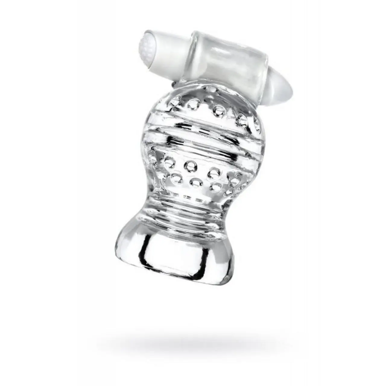 Lingam Shakti, Vibrating Masturbator, TPE, Transparent, 9 cm