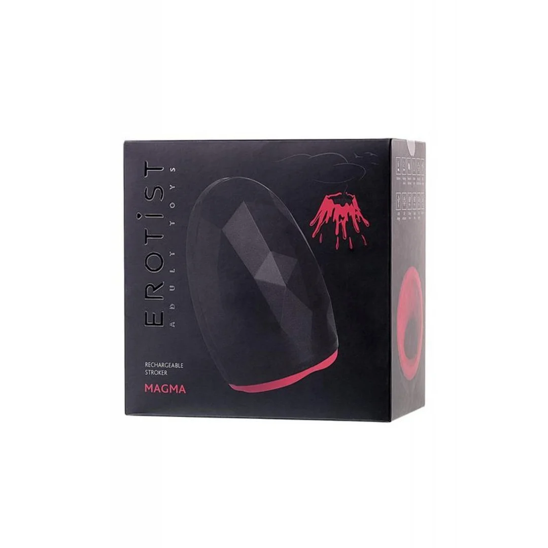EROTIST Magma; Rechargeable masturbator with heating, Silicone, Black, 12 cm — zdjęcie 7