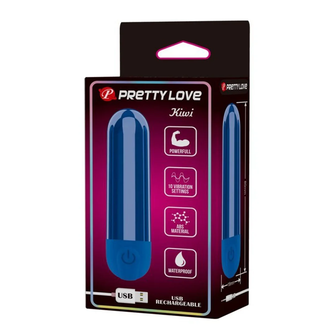 Pretty Love Kiwi - Rechargeable Bullet Vibrator - Blue — zdjęcie 9