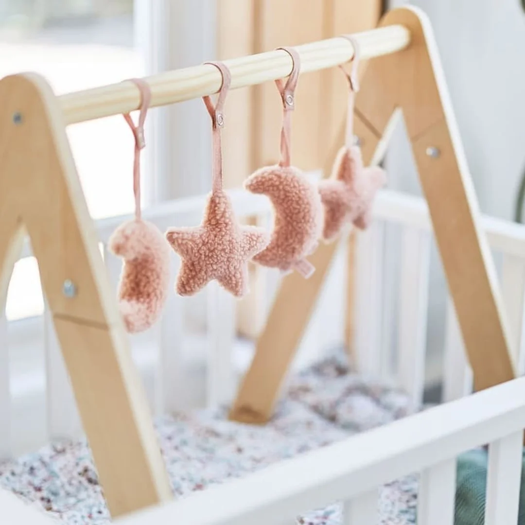 Jollein zabawki interaktywne do stojaka BABYGYM Moon Pale Pink