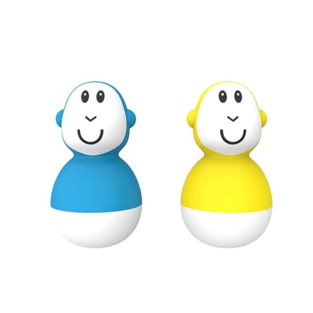 Matchstick Monkey zabawki do kąpieli kiwaczki Małpki Blue & Yellow