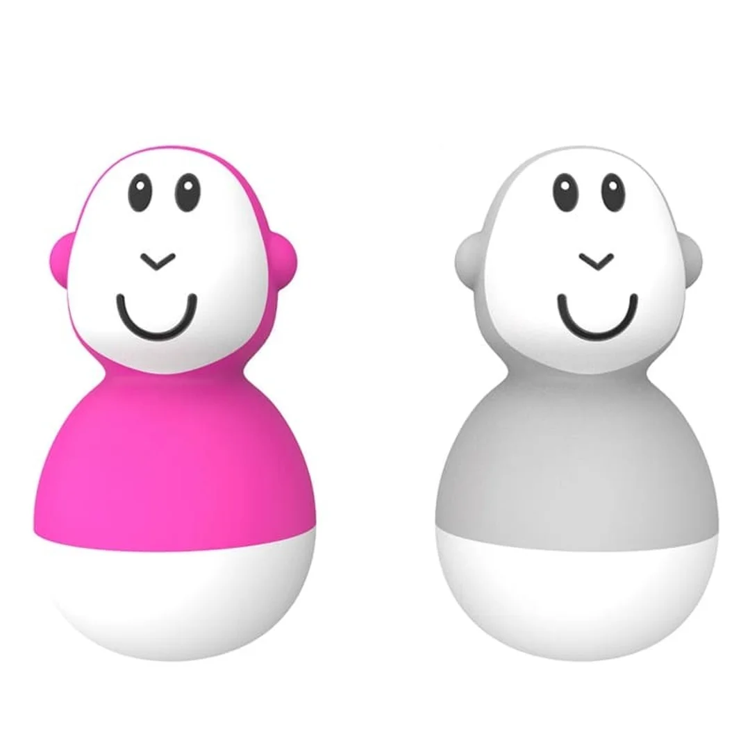 Matchstick Monkey zabawki do kąpieli kiwaczki Małpki Pink & Grey