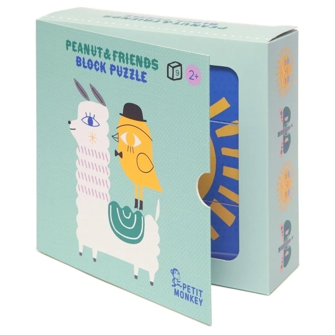 Petit Monkey Peanut & Friends klocki puzzle elementów