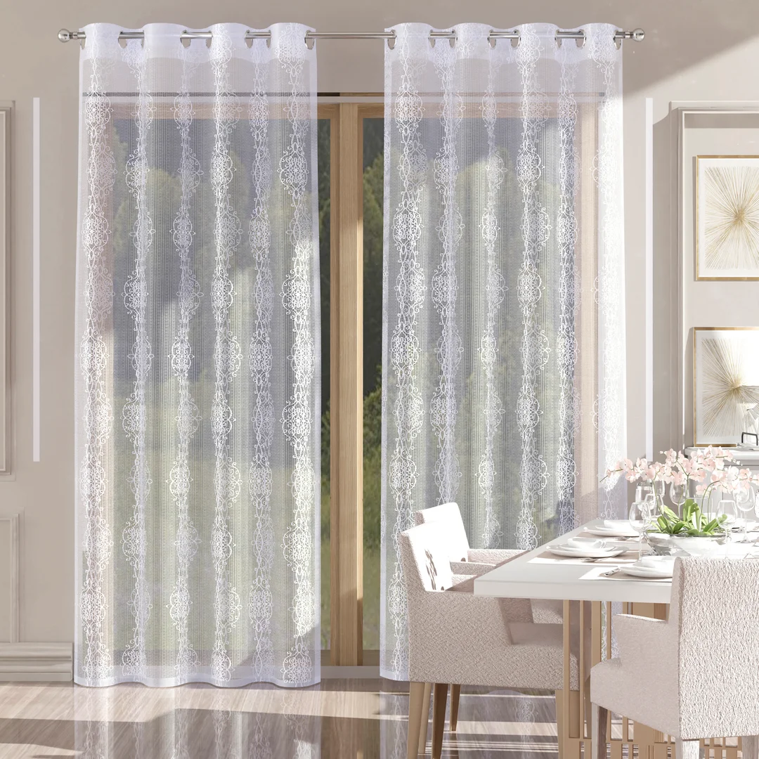 Firana gotowa na przelotkach 140x250 001 biały Ember