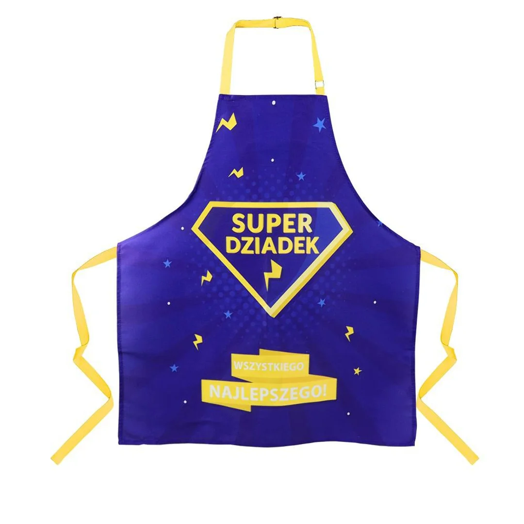Fartuch kuchenny 75x65 fioletowy żółta Super Dziadek