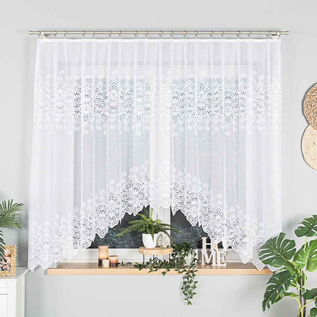 Firana żakardowa gotowa 300x160 001 biała Celina