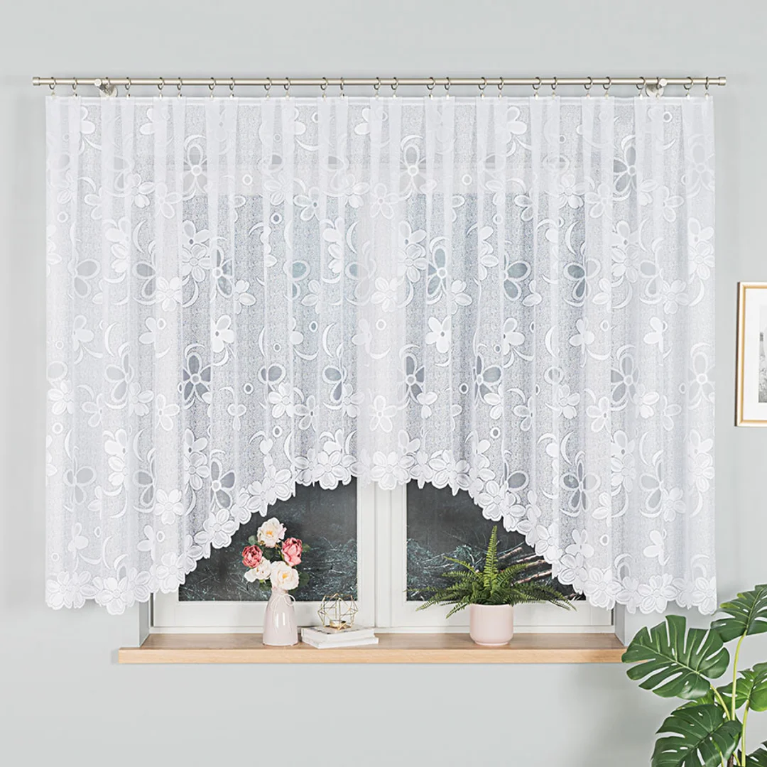 Firana żakardowa gotowa 400x150 001 biała Renata