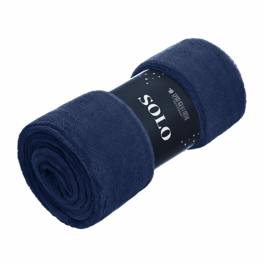 Koc 250x300 granatowy XXL – narzuta z mikrofibry Solo