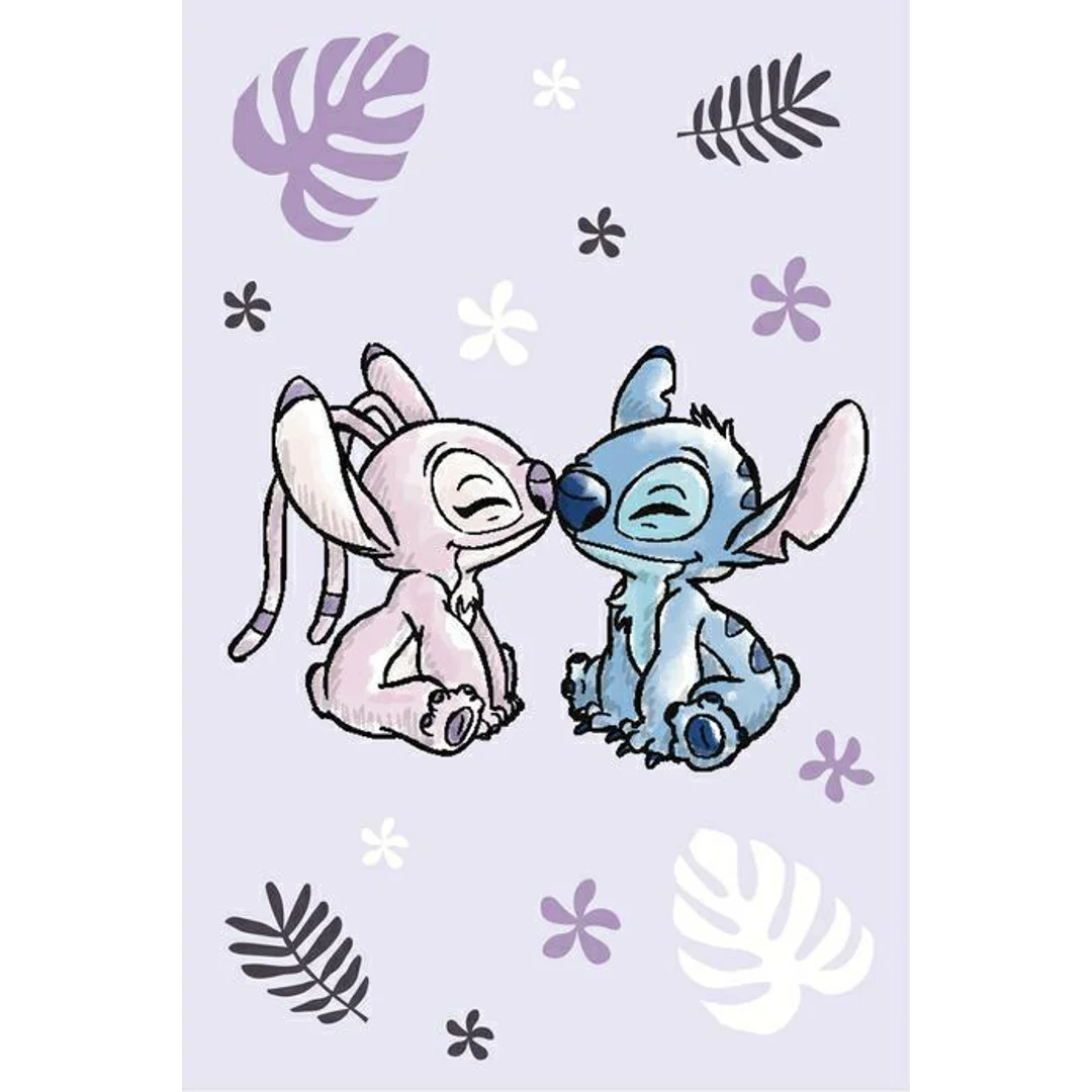 Koc polarowy 100x150 Lilo and Stitch fioletowy JF24