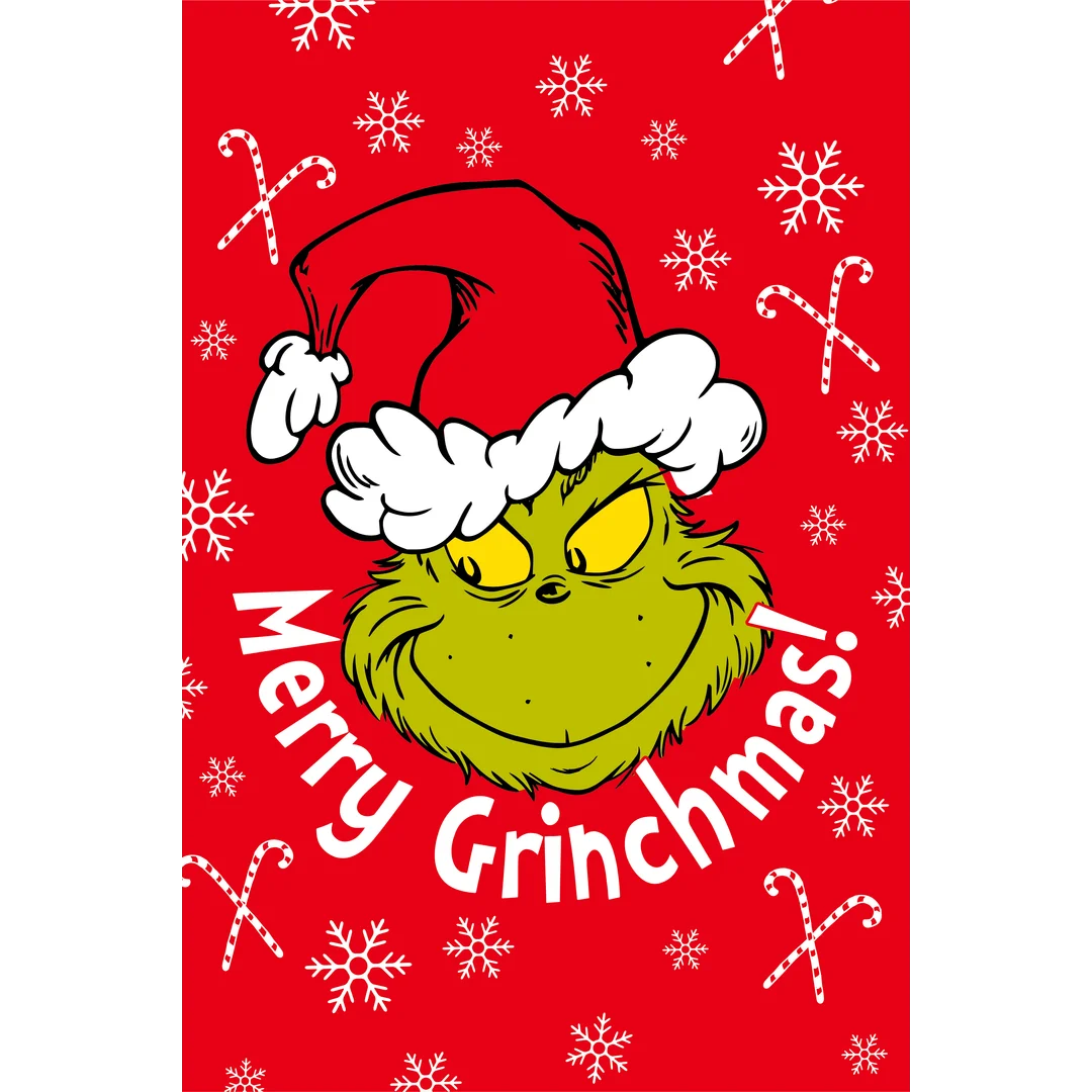 Koc z mikrofibry 100x150 Grinch Merry Grinchmas czerwony świateczny JF24