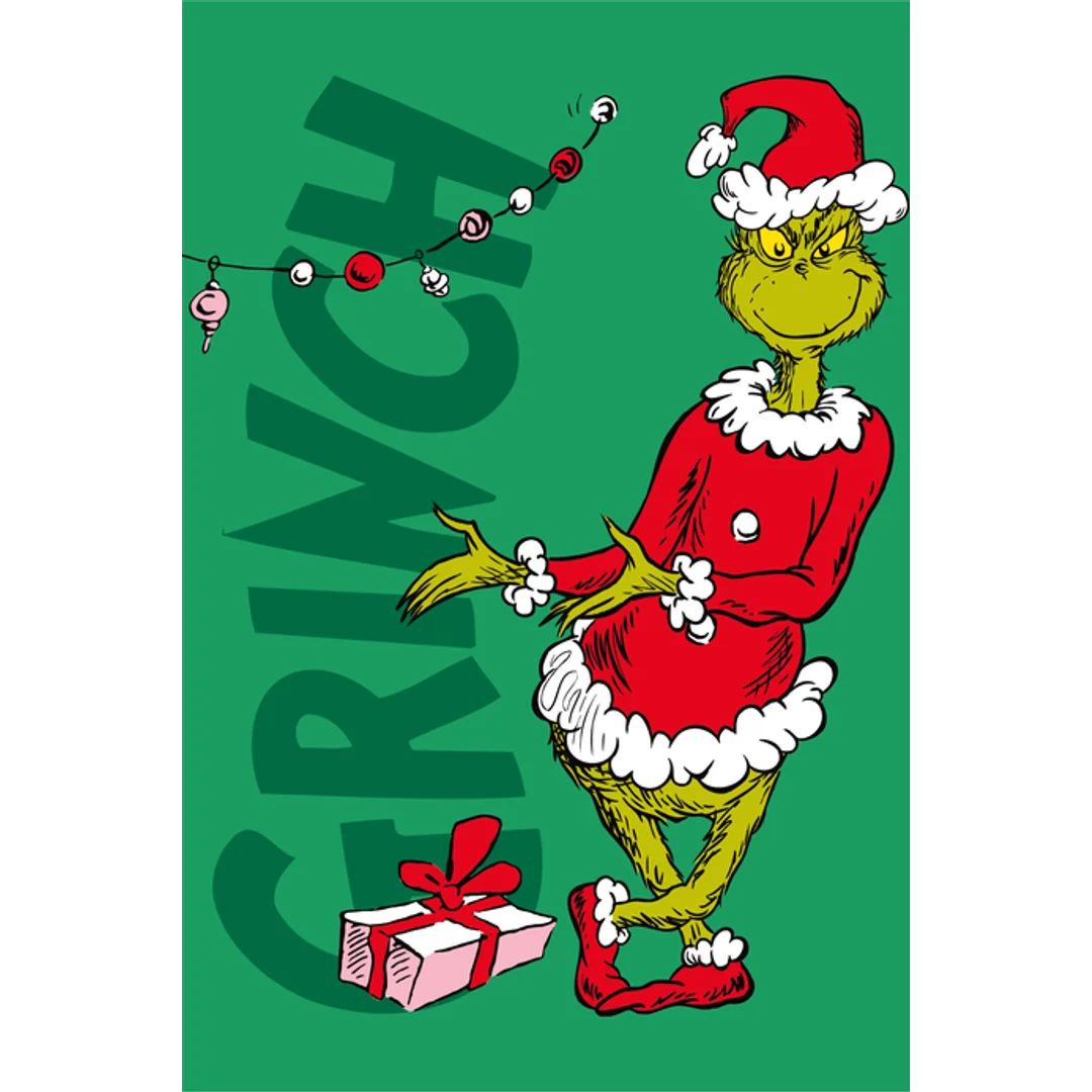 Koc z mikrofibry 100x150 Grinch prezent zielony świateczny JF24