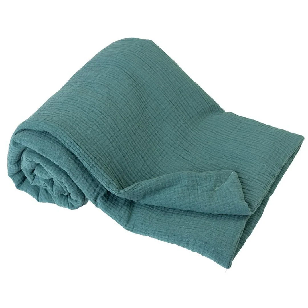 Kocyk muślinowy 75x100 Muslin turkusowy 34 bawełniany 1582