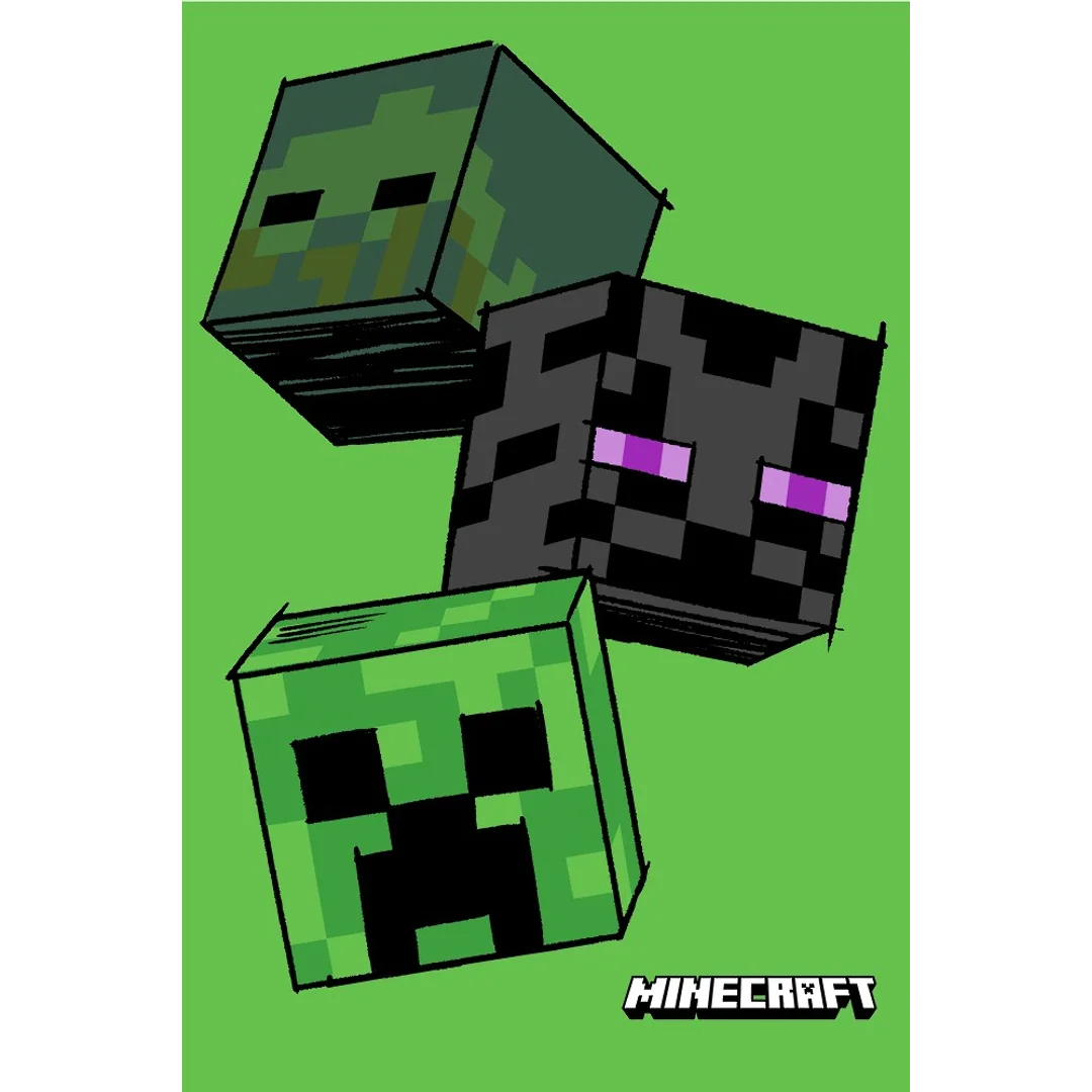 Kocyk z mikrofibry 100x150 Minecraft The Mobs Kids25