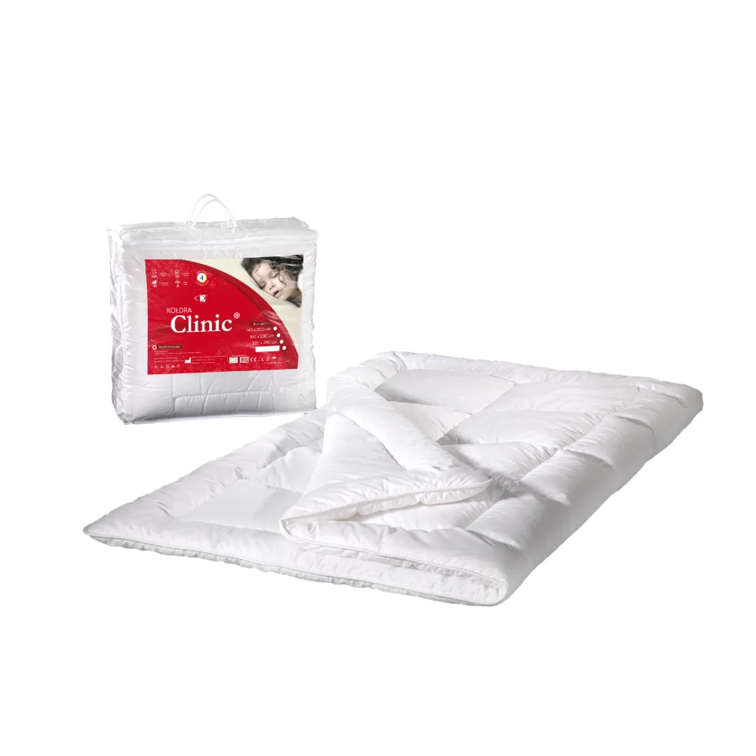 Kołdra antyalergiczna 160x200 Clinic 1,20 kg biała 50% bawełna 50% poliester AMW