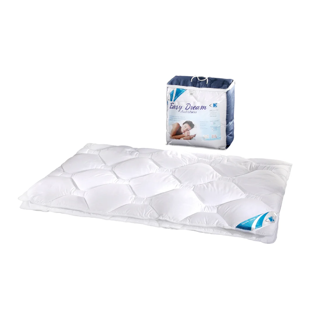 Kołdra antyalergiczna 160x200 Easy Dream Antystres 1,2 kg biała z włóknem węglowym AMW