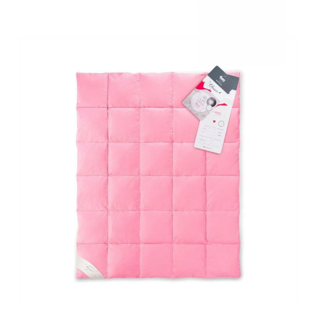 Kołdra puchowa 70% 155x200 Basic całoroczna 1200g różowa AMZ
