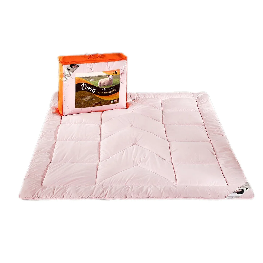 Kołdra wełniana 200x220 Doris różowa 2,20 kg mikrofibra 100% AMW