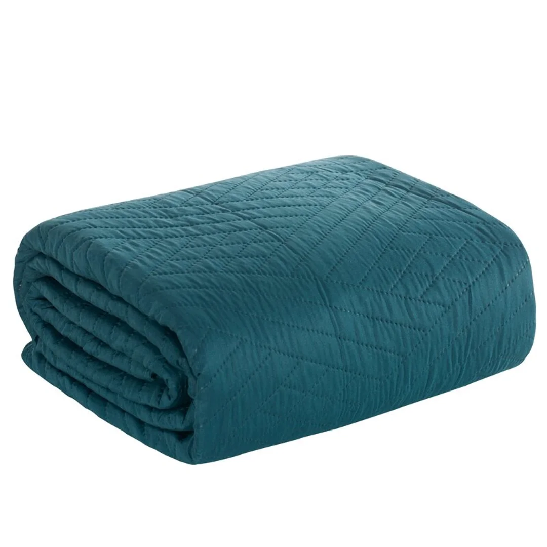 Narzuta dekoracyjna 200x220 Boni 1 turkusowa ciemna geometryczna + 2 poszewki 40x40 Eurofirany