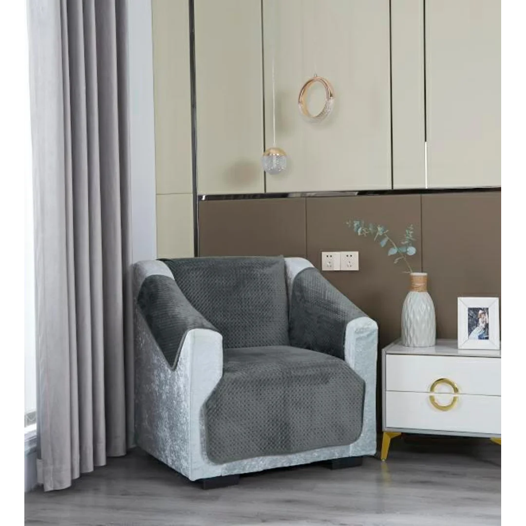 Narzuta na fotel 65x170 + 2 szt 56x45 Maya grafitowy pikowany l24