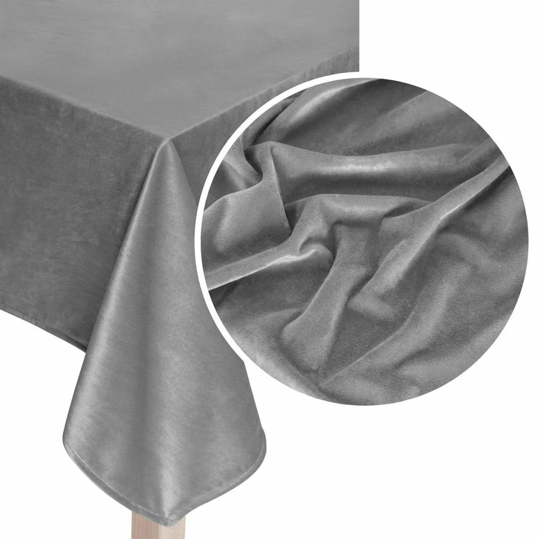 Obrus bieżnik 40x180 Soft popielaty welurowy
