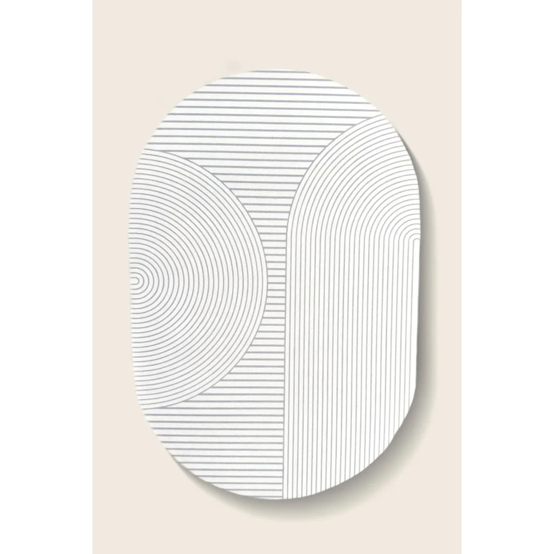 Podkładka na stół 30x45 Cluse biała geometryczna owalna pod talerze