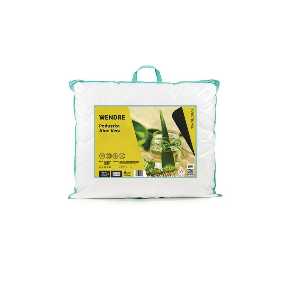 Poduszka Aloe Vera 50x60 pikowana biała mikrofibra Wendre