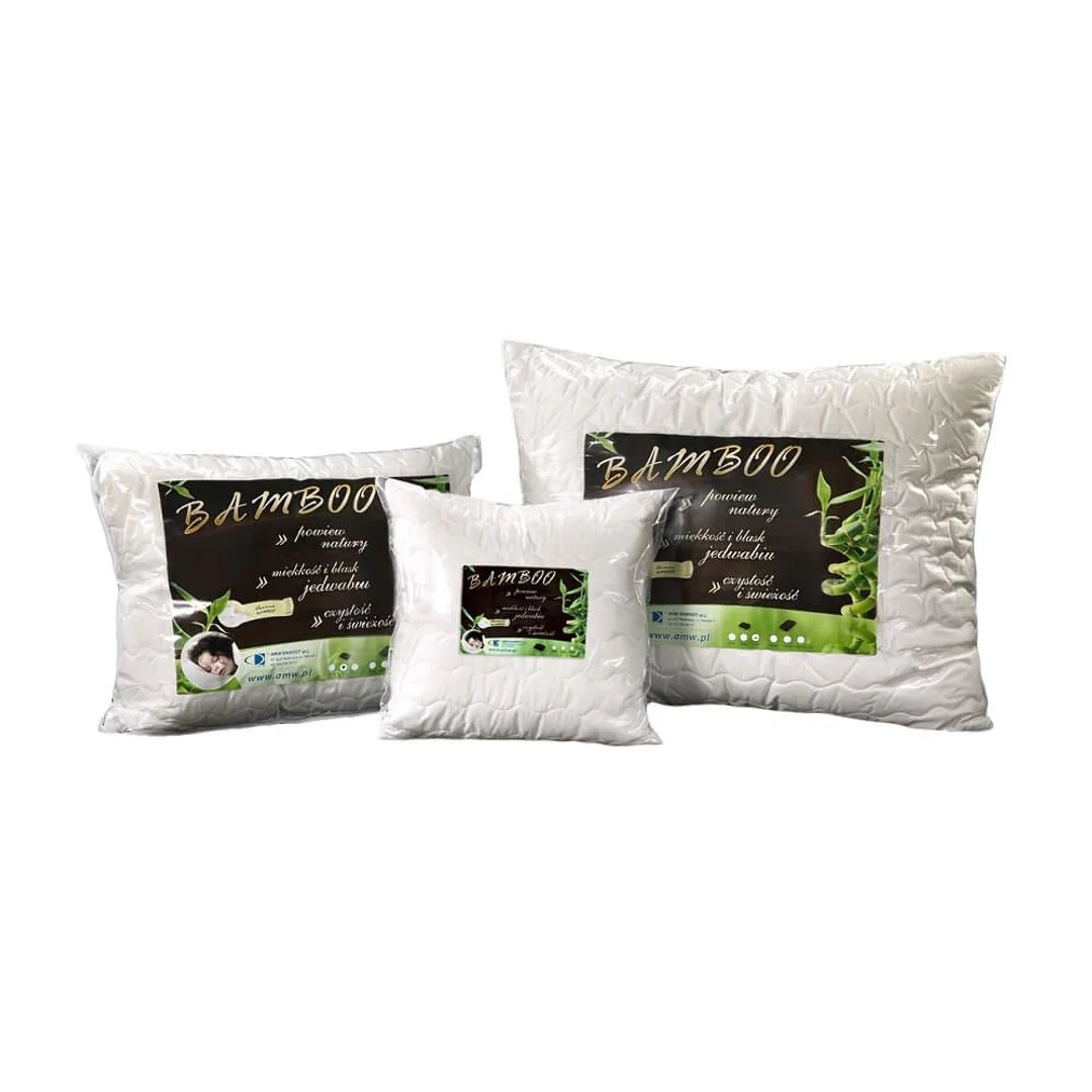 Poduszka antyalergiczna 40x40 Bamboo 0,25 kg biała z włóknem bambusa AMW