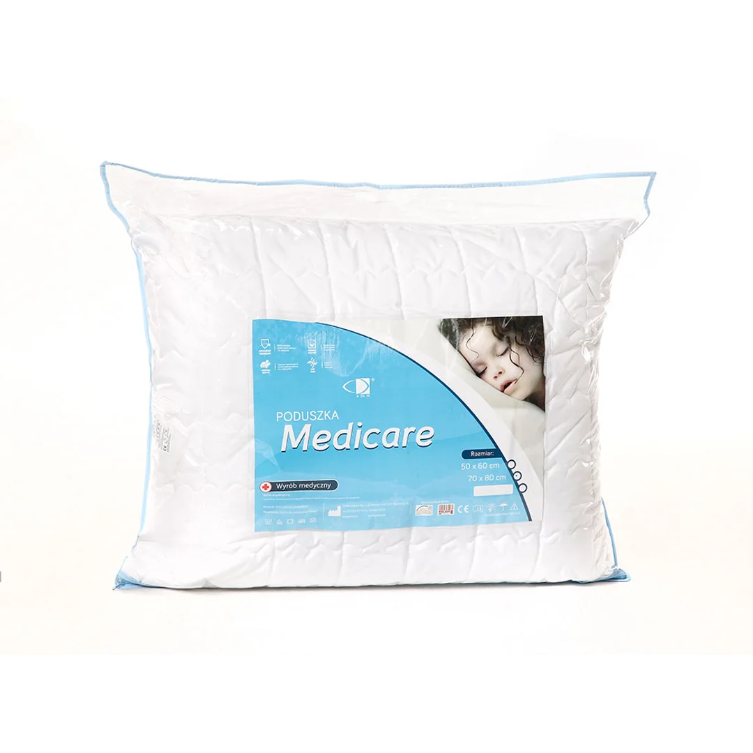 Poduszka antyalergiczna 50x60 Medicare 100% Microfibra biała zapinana na zamek AMW