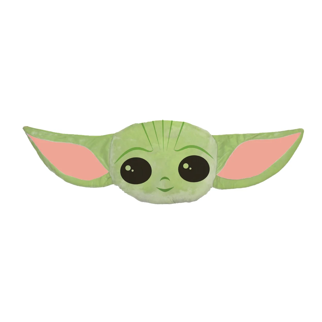 Poduszka dekoracyjna 31x41 „Baby Yoda” – Star Wars 3D zielona z polaru z wypełnieniem