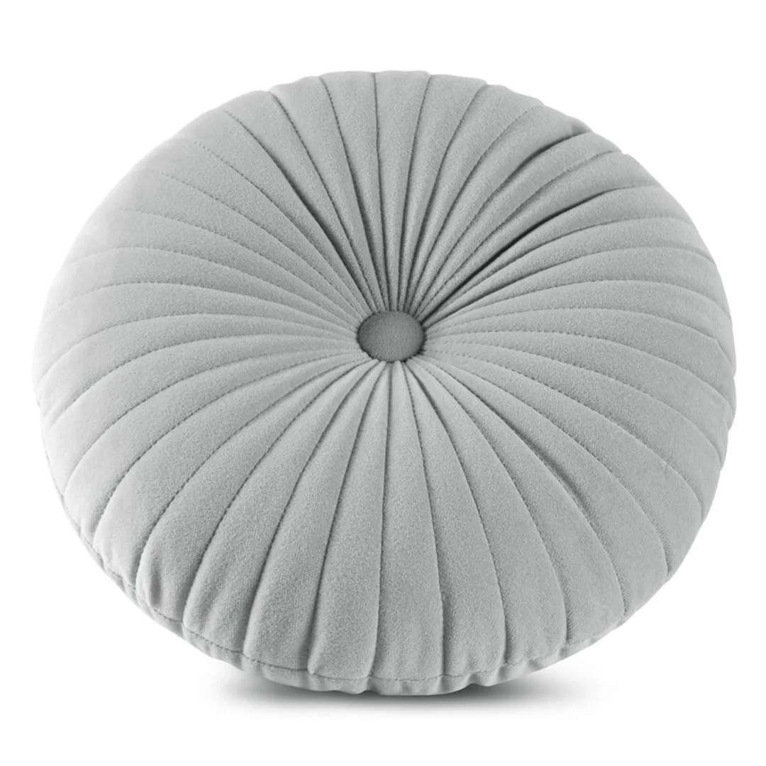 Poduszka dekoracyjna 40 cm Velvet 68 srebrna welurowa okrągła Eurofirany