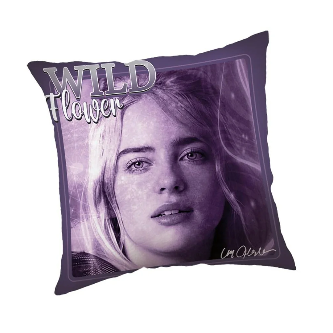 Poduszka dekoracyjna 40x40 Billie Eilish fioletowa JF24