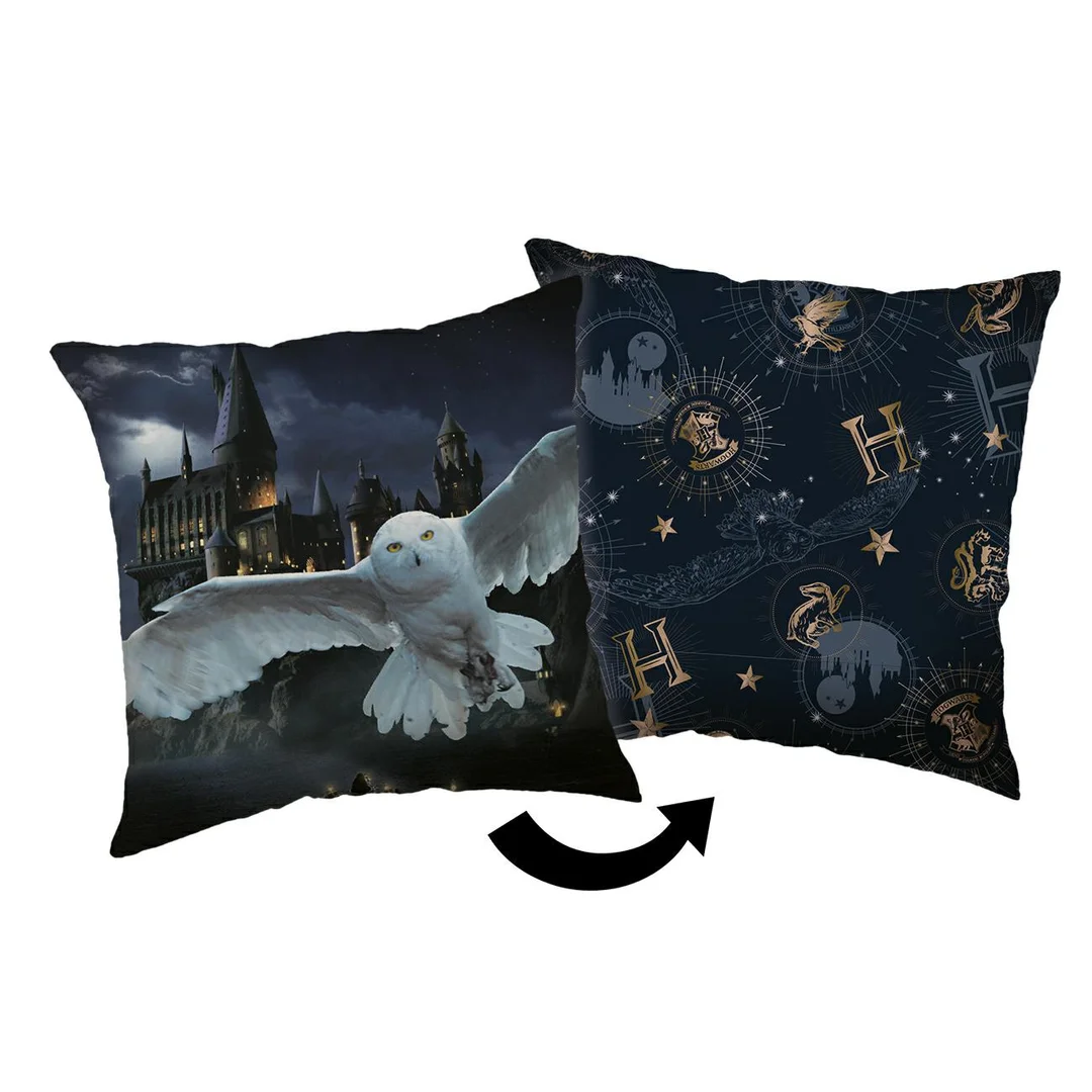 Poduszka dekoracyjna 40x40 Harry Potter Hogwart 01 grafitowa JF24