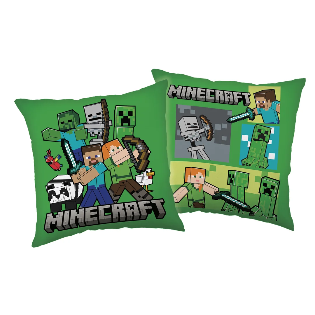 Poduszka dekoracyjna 40x40 Minecraft Life zielona JF24