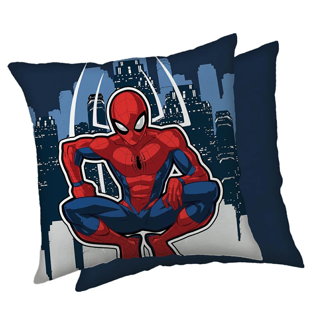Poduszka dla dzieci 40x40 Spider-Man 02 niebieska czerwona welurowa JF24