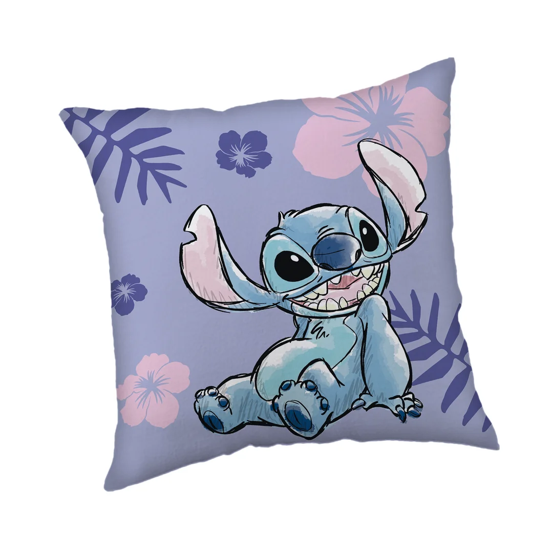 Poduszka dziecięca 40x40 Lilo and Stitch fioletowa JF24