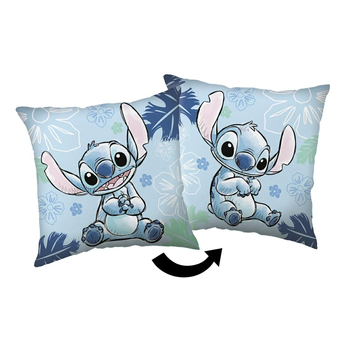 Poduszka dziecięca 40x40 Lilo i Stitch niebieska JF24