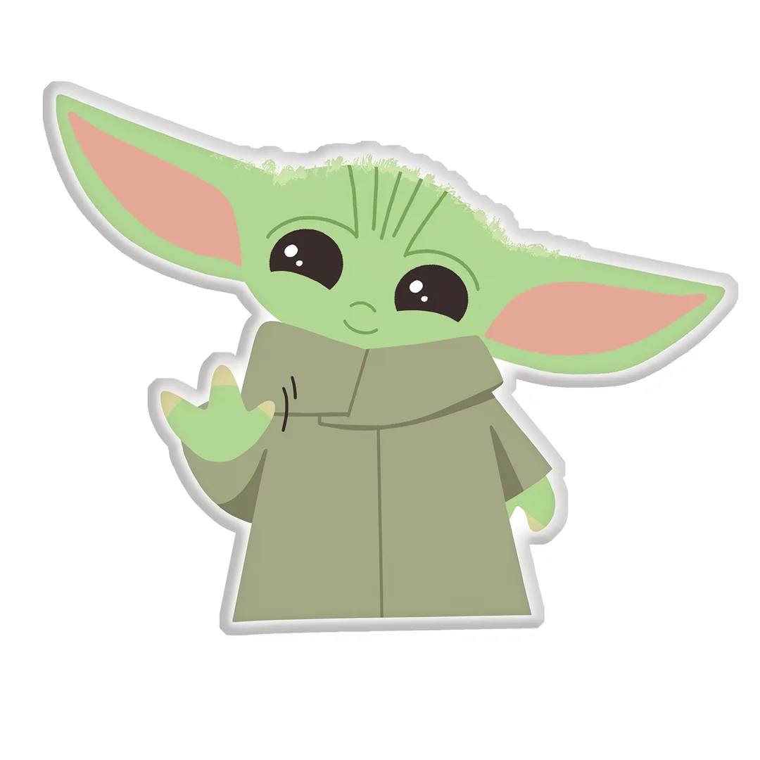 Poduszka w kształcie Baby Yoda z Gwiezdne Wojny 30x43 zielona JF24