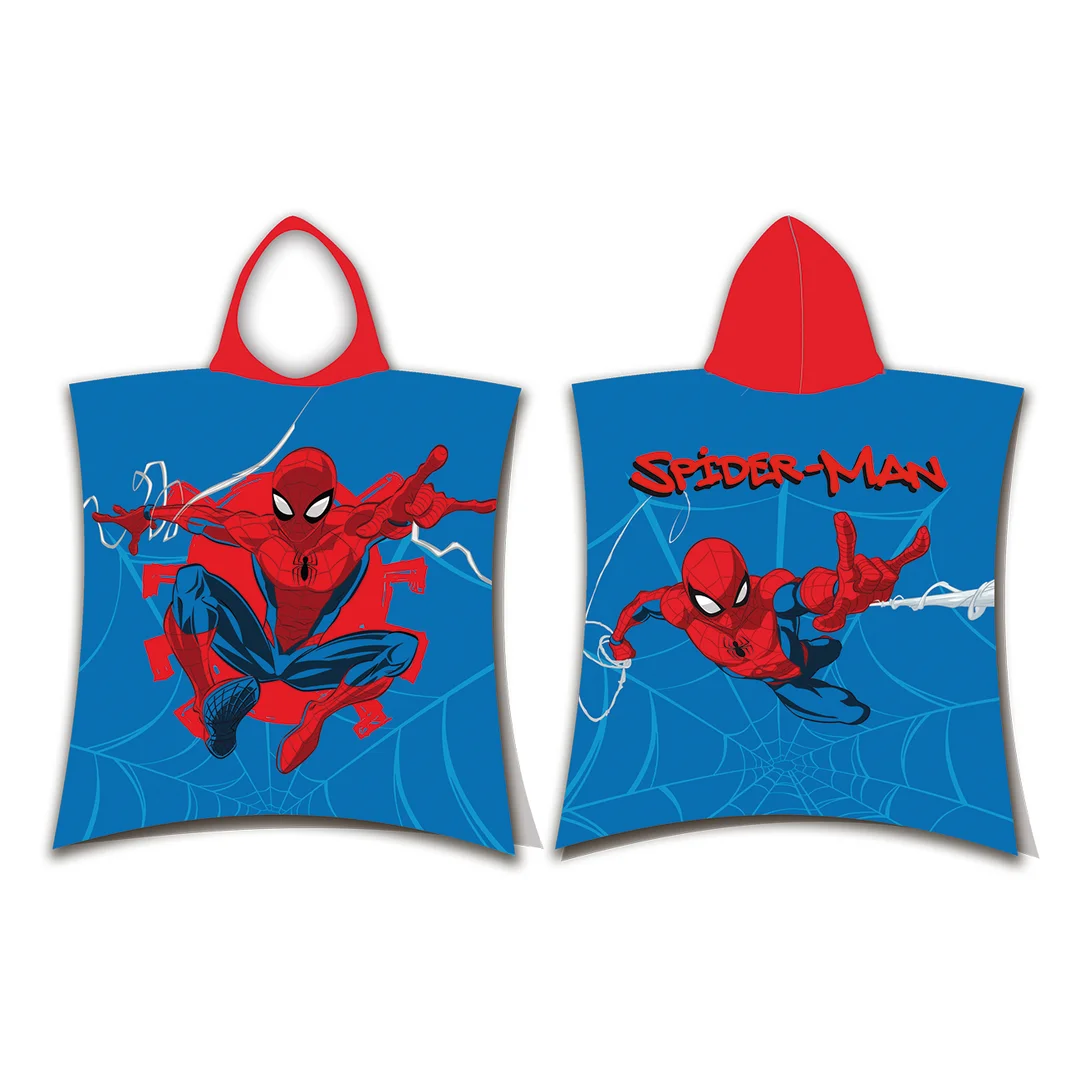 Poncho dla dzieci 50x115 Spider-man Webshot niebieskie ręcznik z kapturem dziecięcy Jf24
