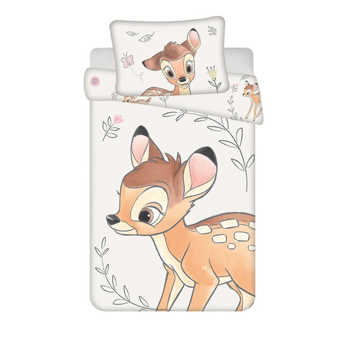 Pościel bawełniana 100x135 Bambi sarenka beżowa do łóżeczka 4768 poszewka 40x60 JF24