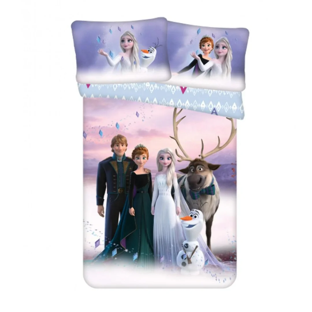 Pościel bawełniana 100x135 Frozen Kraina Lodu 0745 Anna Elsa do łóżeczka poszewka 40x60