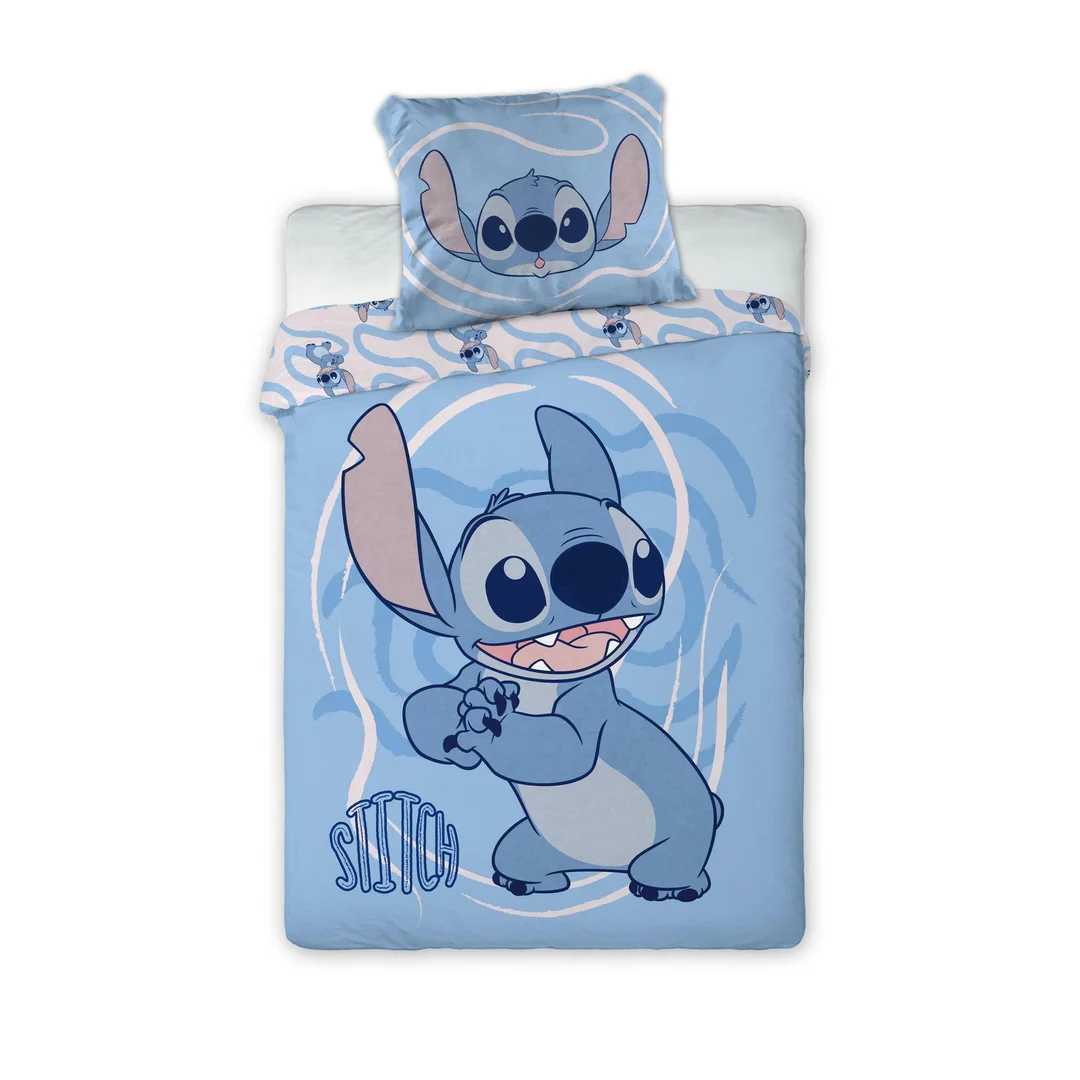 Pościel bawełniana 100x135 Lilo i Stitch niebieska 002 poszewka 40x60 Faro