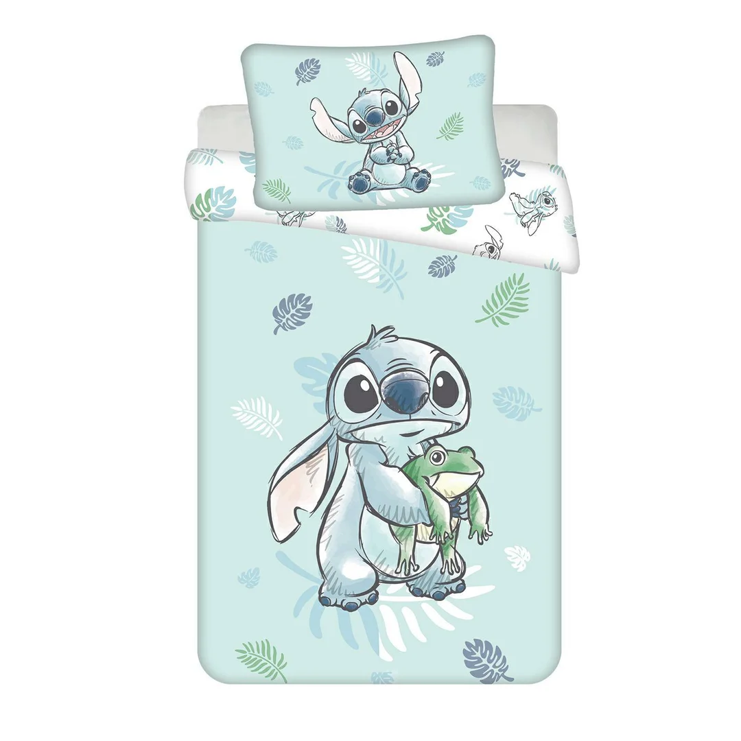 Pościel bawełniana 100x135 Lilo & Stitch miętowa poszewka 40x60 JF 24