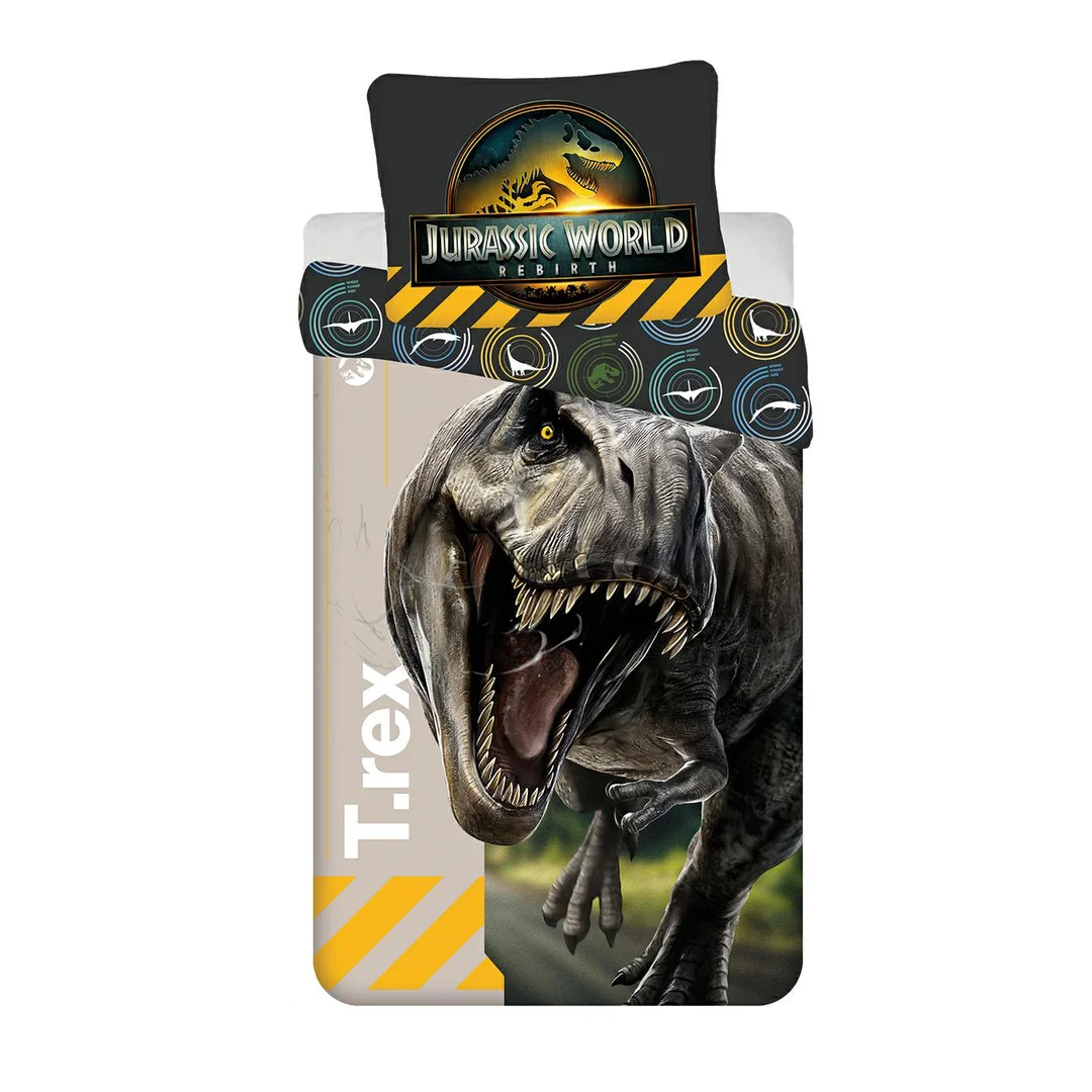 Pościel bawełniana 140x200 Jurassic World T.rex Dinozaur poszewka 70x90 JF24