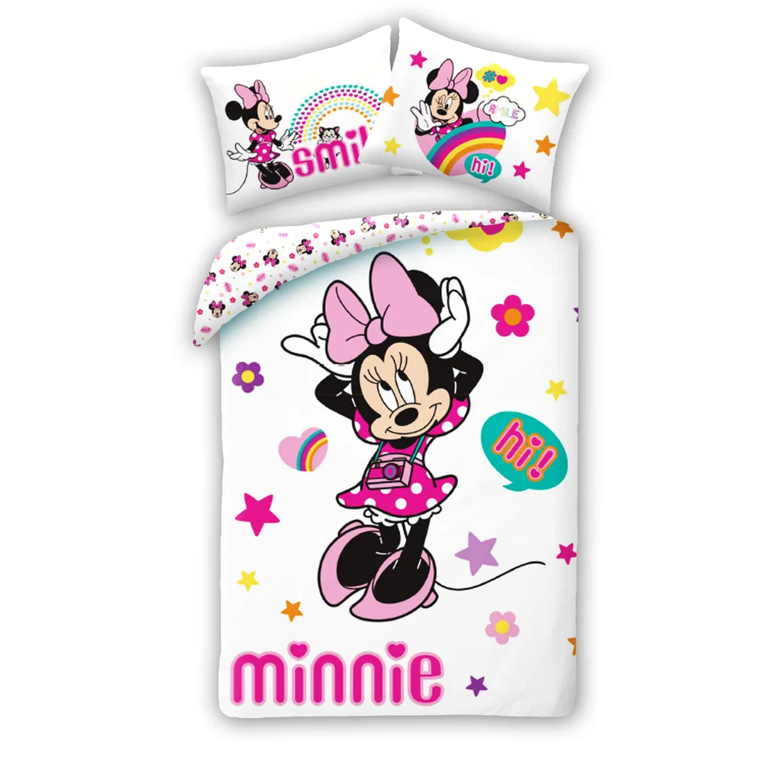 Pościel bawełniana 140x200 Myszka Mini Minnie poszewka 70x90 Kids 12 Halantex