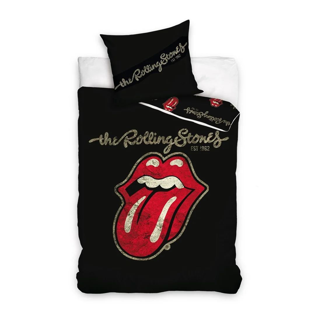 Pościel bawełniana 160x200 The Rolling Stones RS1002 czarna 1796 C24