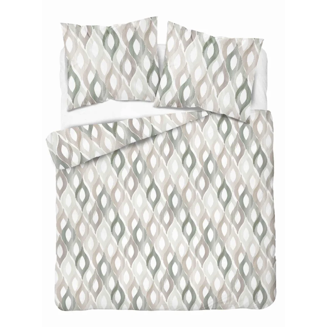 Pościel flanelowa 220x200 beżowa szara w geometryczne romby - 6043 B - Flanela 2026