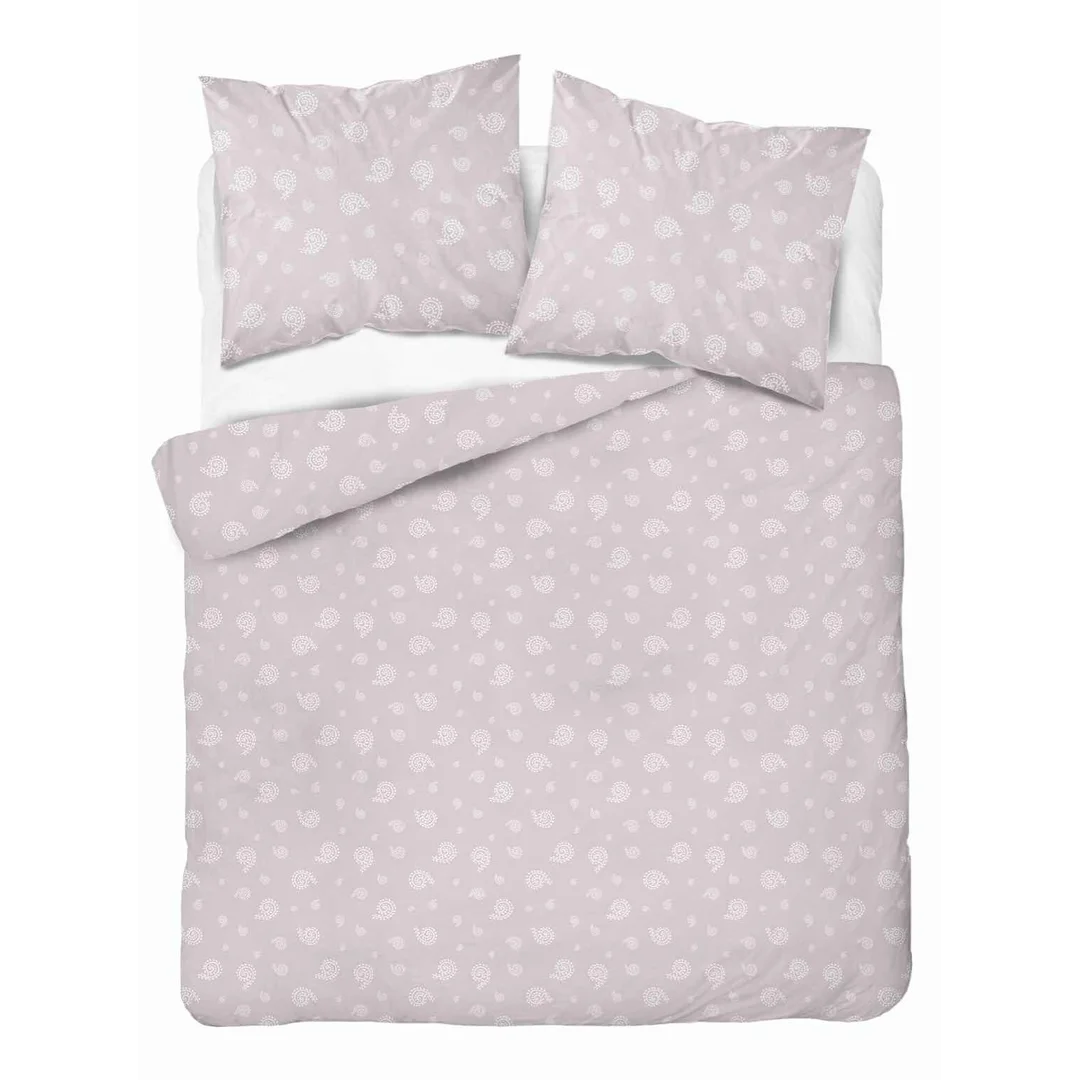 Pościel flanelowa 220x200 paisley na pudrowym różu - Pastel Flowers - 5624 B