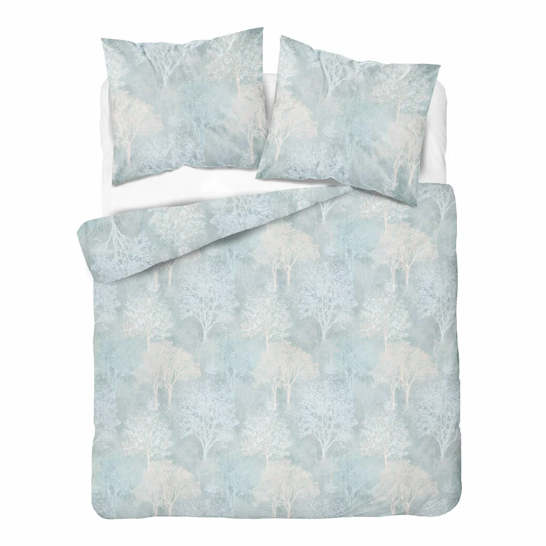 Pościel satynowa 160x200 miętowa w subtelny ornament - 6073 A - Home Satin