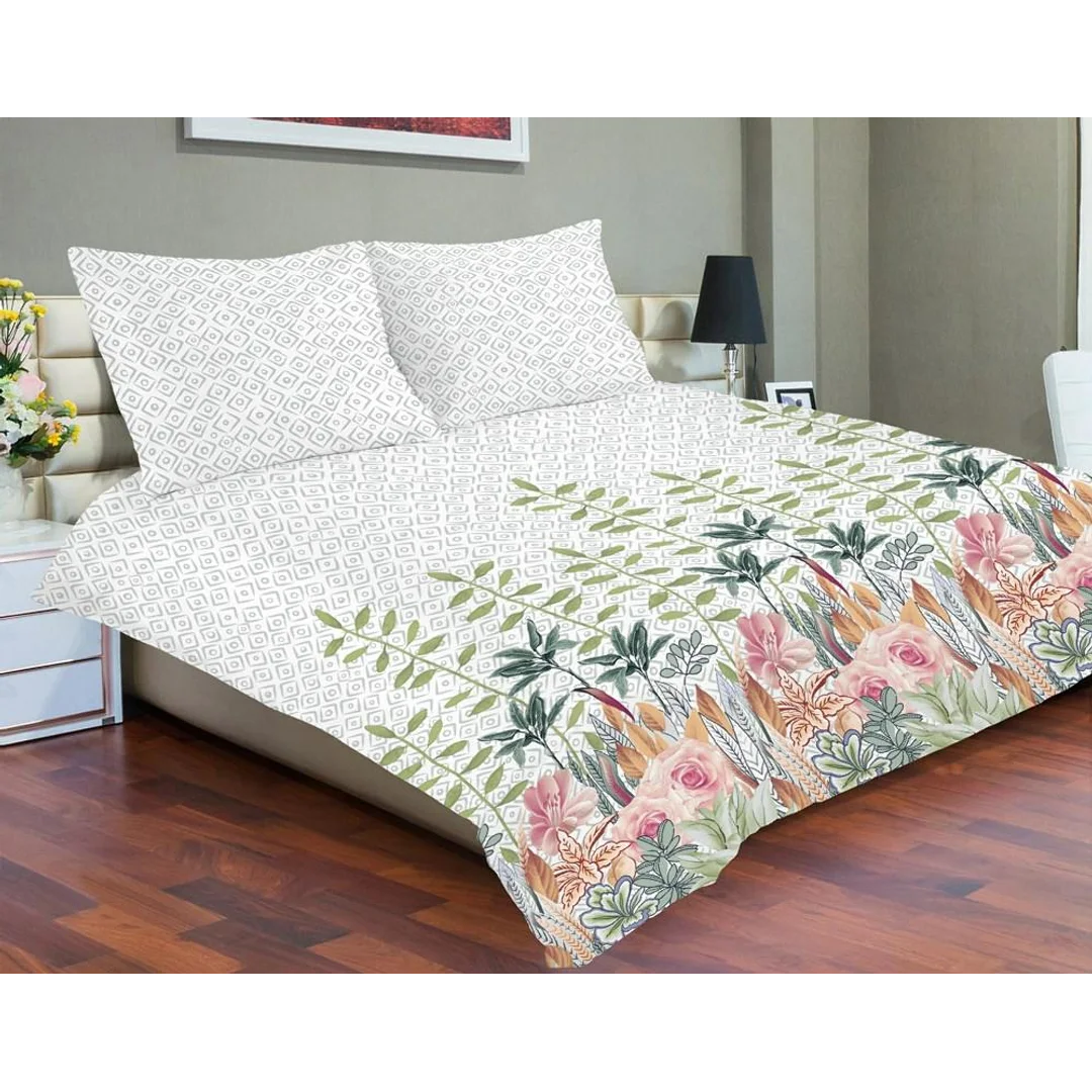 Pościel satynowa 160x200 szara kolorowa kwiaty SE-50A Exclusive 2